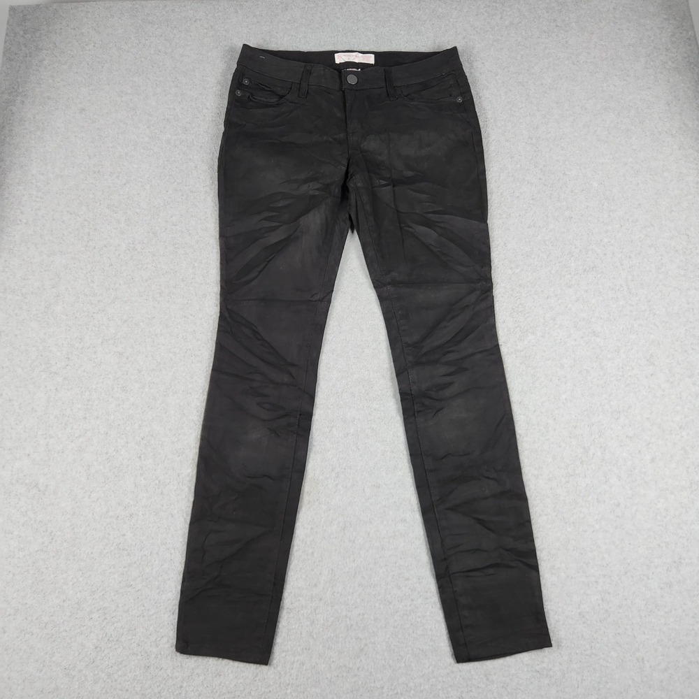 No Boundaries Pants Womens 7 Black Soot Coated 5 Pocket Super Stretch Skinny Leg